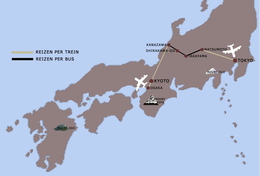 reis cultureel Japan kaart iki Travels