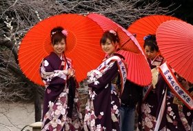 japan japanse dames met parasol