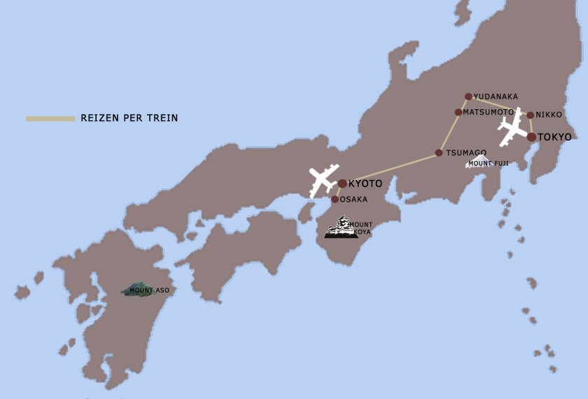 herfst reis Japan kaart iki Travels