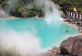 japan Beppu blauwe onsen