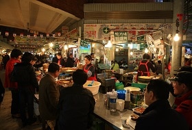 Zuid Korea, Seoul, Avondmarkt