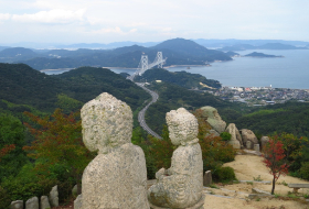 Shimanami Kaido uitzicht Japan beeldjes