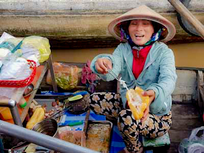 Vietnam Mekong Delta Can Tho Verkoopster