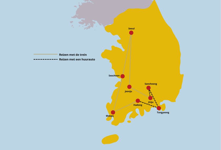 Iki Travels Zuid Korea Traditioneel Kaart