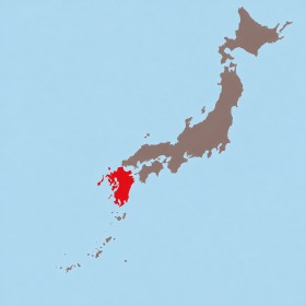 Landkaart Kyushu