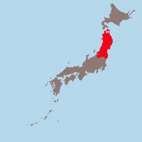 Landkaart Noord-Honshu