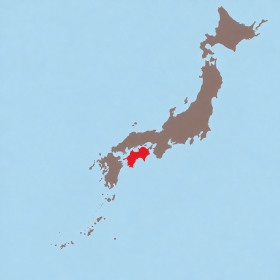 Landkaart Shikoku
